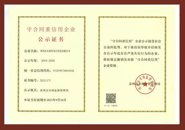 2019-2020年度苏州市重合同守信用